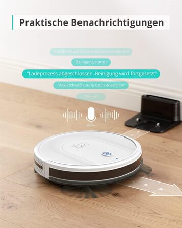 Робот-пилосос eufy з функцією прибирання, RoboVac G10 Hybrid, Smart Dynamic Navigation, 2-в-1 пилосос і робот-пилосос, потужність всмоктування 2000 Па, самозарядка (білий) (відремонтований), підлоги