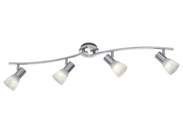 Стельовий LED-світильник Trio 'Levisto', матовий нікель, скло кольору алебастру, 4 лампи, спот-система