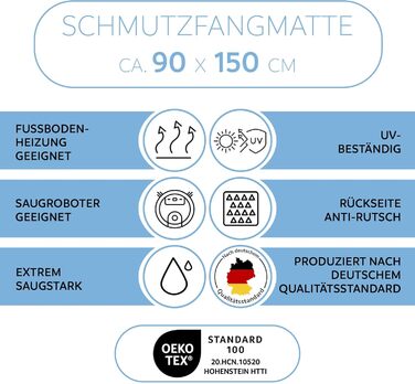 Килимок для бруду 90x150 см Коричневий меланж Комерційна якість Килимок без запаху для внутрішнього та зовнішнього використання Нековзний атмосферостійкий килимок для вхідної зони Килимок для очищення 90 x 150 см (прямокутний) Коричневий меланж