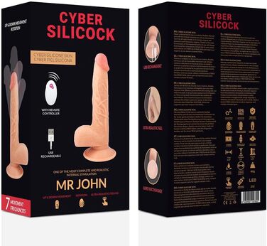 Фалоімітатор Cyber Silcock із функцією вібрації, дистанційне керування, довжина 23,88 см, діаметр 4,3 см