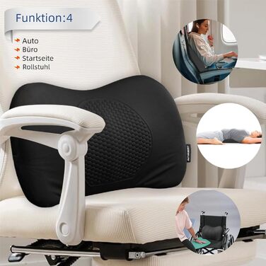 Поперекова опорна подушка з піною з ефектом пам&39яті, ергономічна спинка для автомобілів, офісних стільців, автокрісел та інвалідних візків, регульована, зручна, дихаюча гелева поперекова подушка для подорожей, сну та роботи