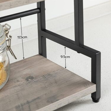 Підставка для спецій HOOBRO, кухонна полиця з 3 гачками, підставка для спецій з тримачем для ножів, настільний органайзер, регульовані ніжки, для їдальні, кухні, ванної кімнати, сіро-чорна, EBG01TL01 сірий