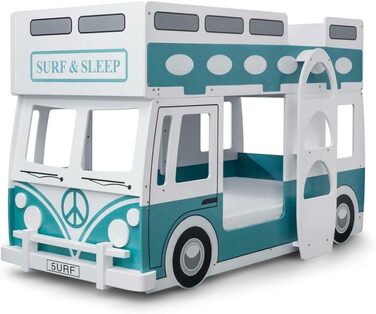 Спальня FSYM з двоярусним ліжком, сучасне двоярусне ліжко, масивне, зелене, біле, 91 см, односпальне ліжко для дітей