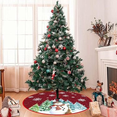 Коврик для ялинки 120 см темно-червона AOLOA