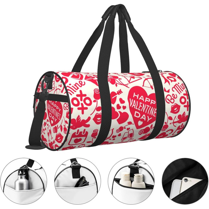 Сумка для подорожей чоловіча з написом Happy Valentine's Day, спортивна сумка для вікендів та коротких поїздок