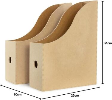 Тримач для журналів IKEA &39KNUFF&39, коробка для зберігання з деревного волокна, комплект з 2 шт. - 9x24x31 см та 10x25x31 см, натуральний колір