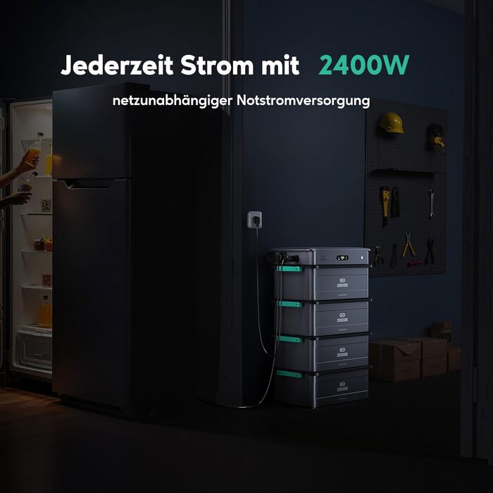 Система керування енергією зі штучним інтелектом та змінним струмом, вхідна потужність 2400 Вт змінного струму, вихідна потужність 2400 Вт, з 1 AB3000X 2,88 кВтгод, розширювана ємність 17,28 кВтгод, TOU, з інтелектуальним лічильником 3CT SF 2400 AC 1*AB30