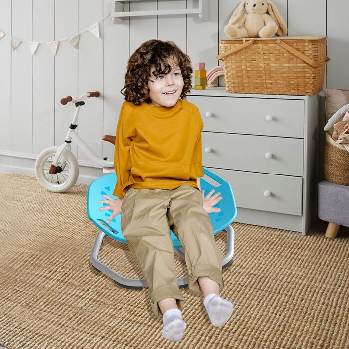 Сенсорний обертовий стілець для дітей, обертовий стілець на 360 з тренуванням рівноваги, сприяє координації та рівновазі, сенсорна іграшка для хлопчиків та дівчаток, ідеально підходить для дітей з аутизмом, синій