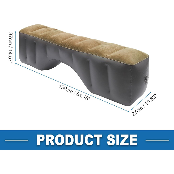 Автомобільний матрац, килимок для сну, надувний матрац для дрімоти під час подорожей, коричневий/сірий