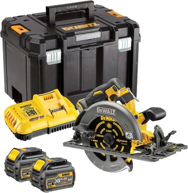 Акумуляторна циркулярна пила DeWalt DCS579T2 190 мм FlexVolt 54 В, акумулятор 2 x 6 А-год, CHGR та коробка