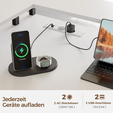 Г-подібний ігровий стіл Rolanstar зі світлодіодним освітленням та розетками, ігровий стіл з підставкою для монітора та місцем для зберігання, кутовий стіл з 2 гачками, великий двосторонній комп&39ютерний стіл для офісу (білий, 137 x 108 см) Білий 137 x 10