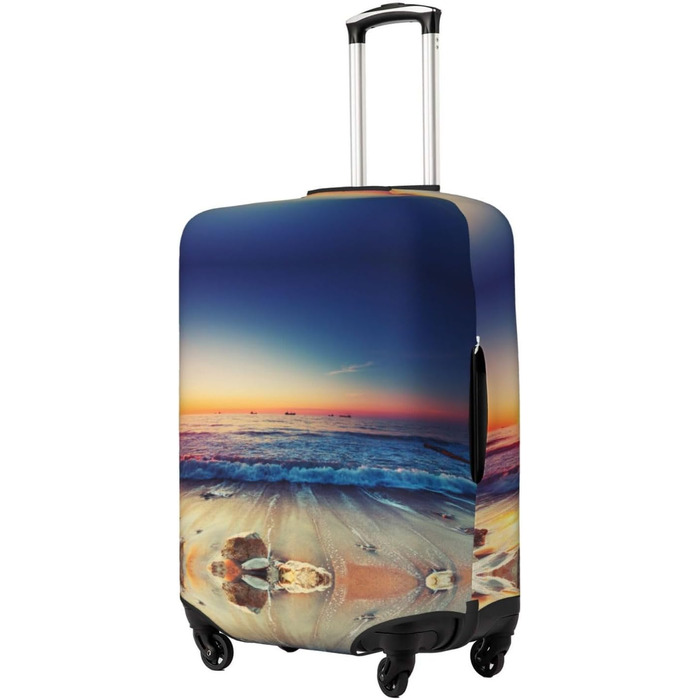Чохол для валізи з морським принтом BAFAFA, еластичний захист від подряпин та пилу, чорний, розмір 90