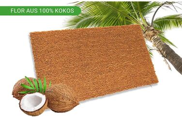 Кокосовий килимок 60x40x2,4 см Килимок для дверей з міцного кокосового волокна Килимок для вхідних дверей та зони входу Килимок для вловлювання бруду заввишки 2,4 см Килимок, що легко доглядається Килимок Nature, 40 x 60 см (прямокутний)