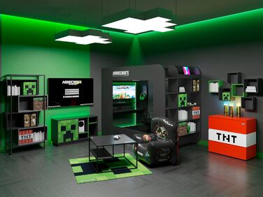 Стіл Minecraft, дерев&39яний композит, чорний карбоновий вигляд, 120x74x60