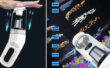 Ручний пилосос, 18000/15000Pa Акумулятор 6000mAh Безмішковий Мокрий Сухий Тест Переможець Автомобільний пилосос 2-ступінчастий всм