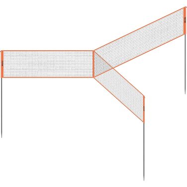 Комплект волейбольної сітки VEVOR з регульованою висотою, 4,3 x 2,2 м, портативна, для пляжу та саду (з м'ячем та сумкою для перенесення), Помаранчевий