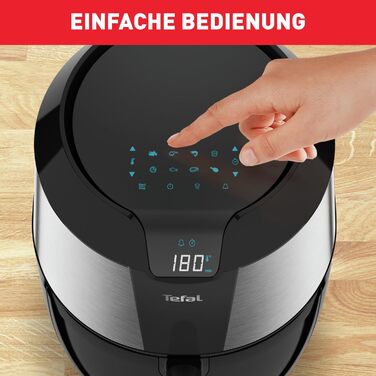 Аерофритюрниця Tefal Easy Fry XXL 5,6 л, EY701 XXL повітряний фритюр, 8 програм, нержавіюча сталь