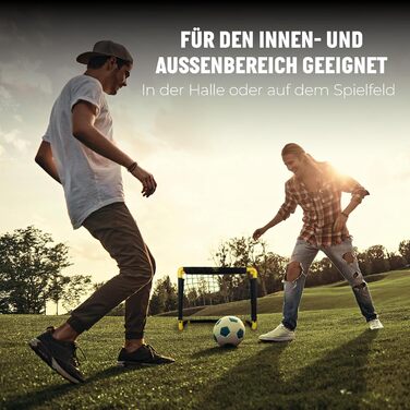 Футбольні ворота Umbro 50 x 44 x 44 см - Комплект із 2 футбольних воріт - Складані футбольні ворота - Футбольні ворота для саду та дітей - Тренувальний футбольний інвентар для приміщень та вулиці - Пластик - Чорний/Жовтий