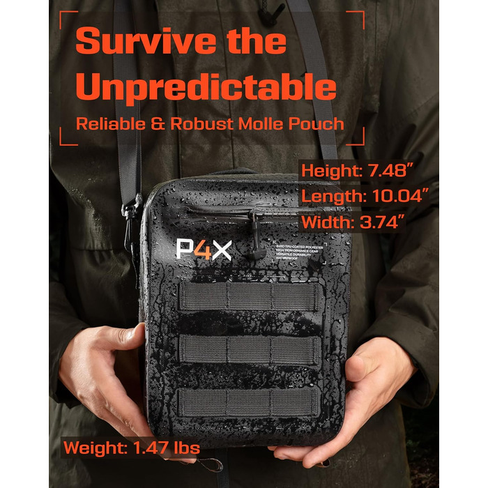 Водонепроникний чохол Molle - кріпиться до рюкзаків та ременів - ідеальний EDC-чохол-органайзер для медичного обладнання, ліхтаря,