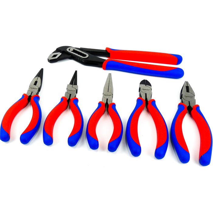 Набір інструментів Zangen (6 предметів) плоскогубці, гострогубці, кусачки, круглогубці, розвідний ключ, пасатижі (10) та плоскогубці, гострогубці, кусачки, круглогубці (6)