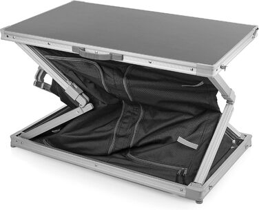 Кухня для кемпінгу Campart Toledo Легко складається 2 відділення з 3 полицями кожне 4 регульовані ніжки Антрацит KI-0758, задня, чорна 6 полиць чорного кольору