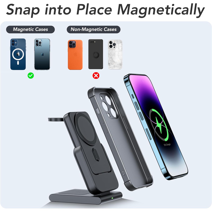 Бездротовий зарядний пристрій 3-в-1 (чорний)