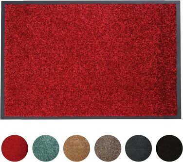 Міцний килимок Astra Perle для уловлювання бруду нековзний килимок для дверей килимки для підлоги в приміщенні вхідні килимки килимки (червоний, 40x60 см) 40 x 60 см (прямокутний) Червоний