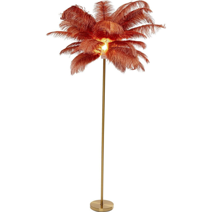 Підлоговий світильник Kare Design Feather Palm Rusty, червоний, 165 см, декоративна лампа для вітальні (лампа не входить у комплект)