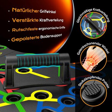 Дошка для віджимань AERLANG, портативна, багатофункціональна, складна, перекладина для віджимань 10-в-1, ручки для віджимань на підлозі, професійне обладнання для силових тренувань з віджимань, різнокольорове