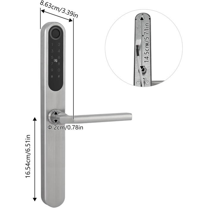 Розумний дверний замок із відбитком пальця, дверний замок із відбитком пальця, інтелектуальний дверний замок із ручкою, цифровий дверний замок, дверна ручка з відбитком пальця (Sliber)