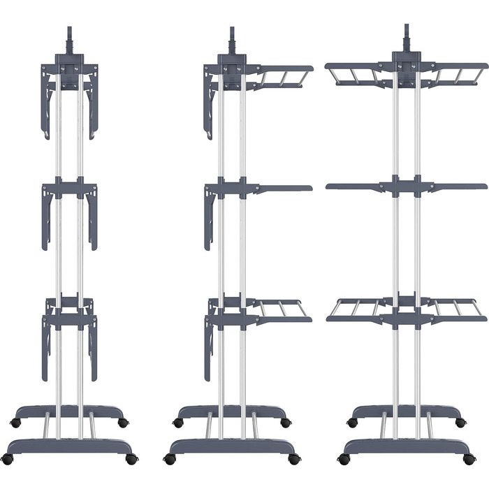 Сушарка для білизни HOMIDEC Сушарка для білизни на коліщатках, компактна - з 6 відкидними крилами і 2 обертовими бічними крилами,