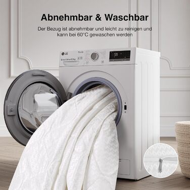 Матрац Novilla 140x200 з пружинним блоком, 7-зонний, дихаючий чохол H2/H3 та комфортна піна, сертифікований ko-Tex та CertiPUR-US пружинний матрац для односпального та двоспального ліжка, висота 20 см, 20 см, 140 x 200 см (пружинний блок)