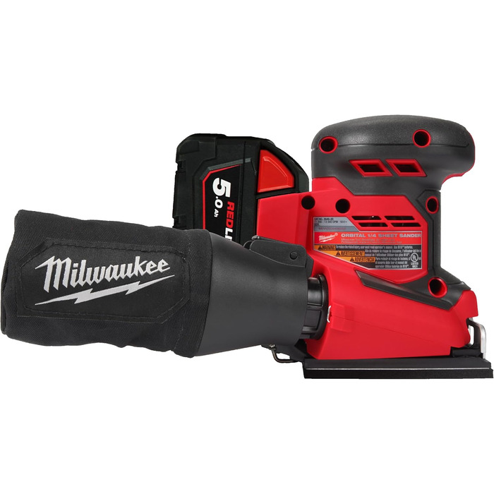 Акумуляторна ексцентрикова шліфувальна машина Milwaukee M18 BQSS-502B з універсальним кріпленням на липучці, 4933479967, 18В