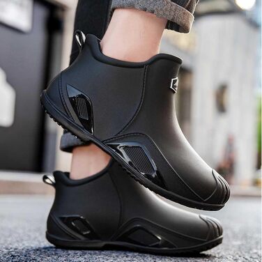 Водне взуття, гумові чоботи, гумові чоботи, чоловічі, жіночі, до щиколотки, зручні, для садівництва, легкі, для човнів, кемпінгу, вітрильного спорту, подорожей та походів, чорні, EU 38 2/3