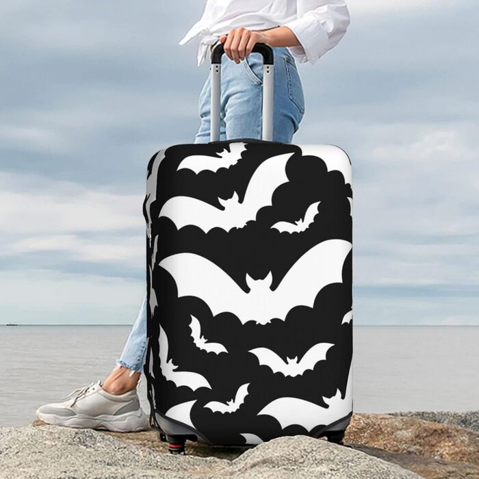 Чохол для валізи на Хелловін з літаючими кажанами, міцний, для туристичних сумок, 45.7 - 81.3 см, розмір M, поліестер