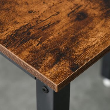 Розкладний прямокутний обідній стіл HOMCOM для 4-6 осіб на колесах, металевий обідній стіл 118 x 70 x 76,5 см, коричневий