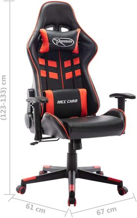 Геймерське крісло, офісне крісло, чорно-червоне, штучна шкіра