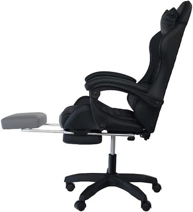 Геймерське крісло Pro-Tech Home Gaming Chair Comfort Black Ергономічне ігрове крісло з поперековою опорою, функцією гойдання та регулюванням висоти Регульоване офісне крісло для геймерів та домашнього офісу вагою до 150 кг