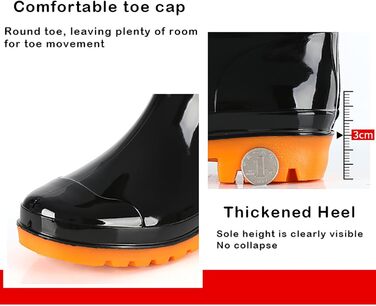 Чоловічі гумові чоботи середньої висоти, ПВХ, водонепроникні, складні, міцні, нековзні, гумові, брудозахисні дощовики для садівництва, роботи у дворі, активного відпочинку на свіжому повітрі, розмір 41 1/3 EU