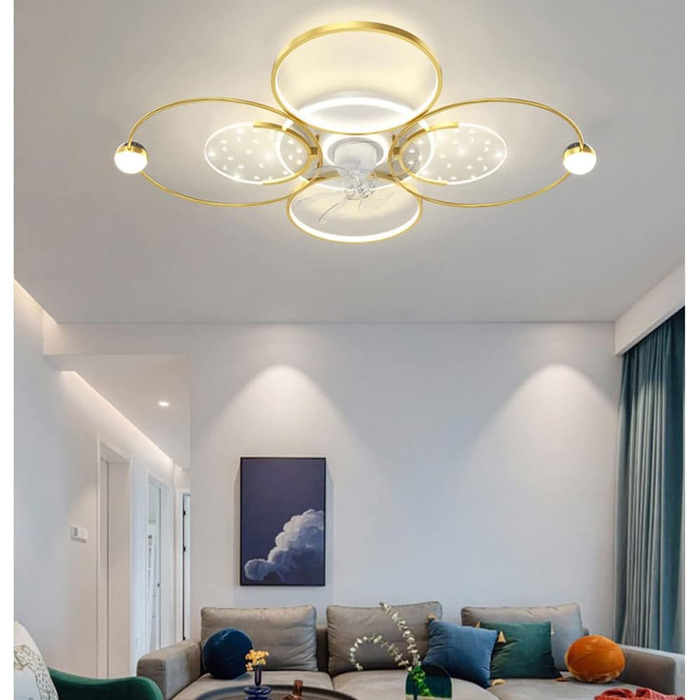 Стельовий світлодіодний світильник PAZWAHF 105 Вт, стельовий вентилятор зі світлодіодним підсвічуванням, регульованою швидкістю ві