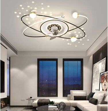 Стельовий світлодіодний світильник PAZWAHF 120 Вт, стельовий вентилятор зі світлодіодним підсвічуванням, регульованою швидкістю ві