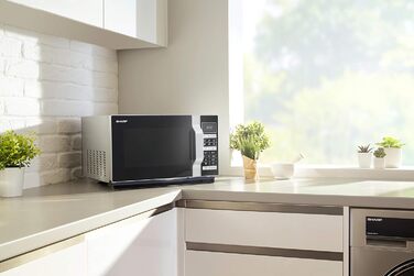 Мікрохвильова піч Sharp R-860S 3-в-1, гриль і гаряче повітря / 25 л / 900 Вт / 49 см / автоматична програма / розморожування за вагою та часом / нержавіюча сталь