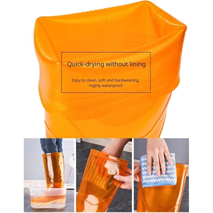 Гумові чоботи Speed Dry Kitchen, без підкладки, чоловіче робоче гумове взуття, нековзне водне взуття для дорослих, розмір 41, помаранчевий 02