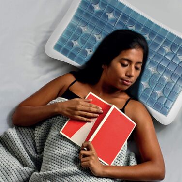 Ортопедична подушка для шиї Technogel Anatomic Curve запатентована, не містить шкідливих речовин та сертифікована гелева подушка для шийного відділу хребта для сну на спині та боці, включаючи наволочку 66x40x0,7 см, висота 7 см