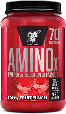 Добавка BSN Nutrition Amino X з вітаміном D, вітаміном B6 та амінокислотами, зі смаком фруктового пуншу, 70 порцій, 1 кг