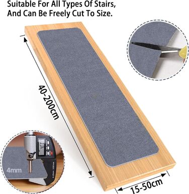 Сходинки для сходів 27 x 88 см, м&39який ворс, самоклеючі та протиковзкі, можна різати, багаторазові, 5 килимових сходинок, килимки для сходів для дітей та домашніх тварин, A