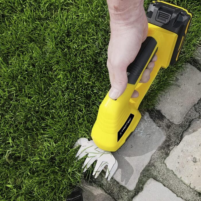 Акумуляторні ножиці для трави та кущів TROTEC PGSS 10-20V Лезо для трави 10 см, Лезо для кущів 20 см Запобіжний вимикач, батарея не входить до комплекту