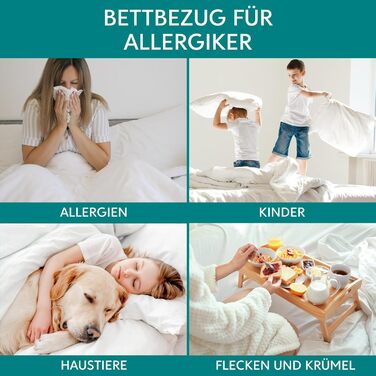 Підковдра із захистом від пилових кліщів 135x200 см - Обгортка для постільної білизни від алергії - Захист від пилових кліщів - Підковдра проти кліщів із блискавкою - Гіпоалергенна підковдра 135 x 200 см