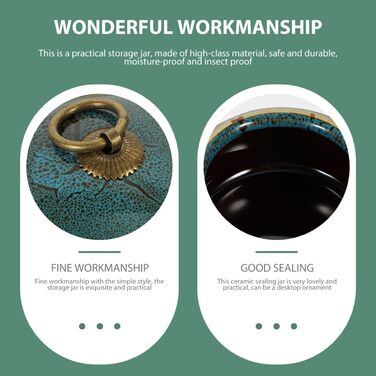 Багатофункціональний керамічний контейнер для зберігання чаю TOYANDONA синього кольору, герметичний для розсипного чаю, кави, сухофруктів, декоративний та практичний для дому та кухні