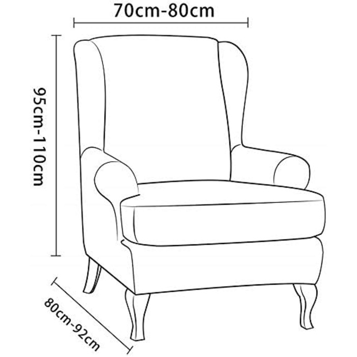 Чохол для крісла-крила EBETA, комплект із 2 предметів, жакардові чохли для крісел, еластичні чохли для підлокітників дивана, захисні чохли для крісел для читання та крісел-реклайнерів (оливково-зелений)